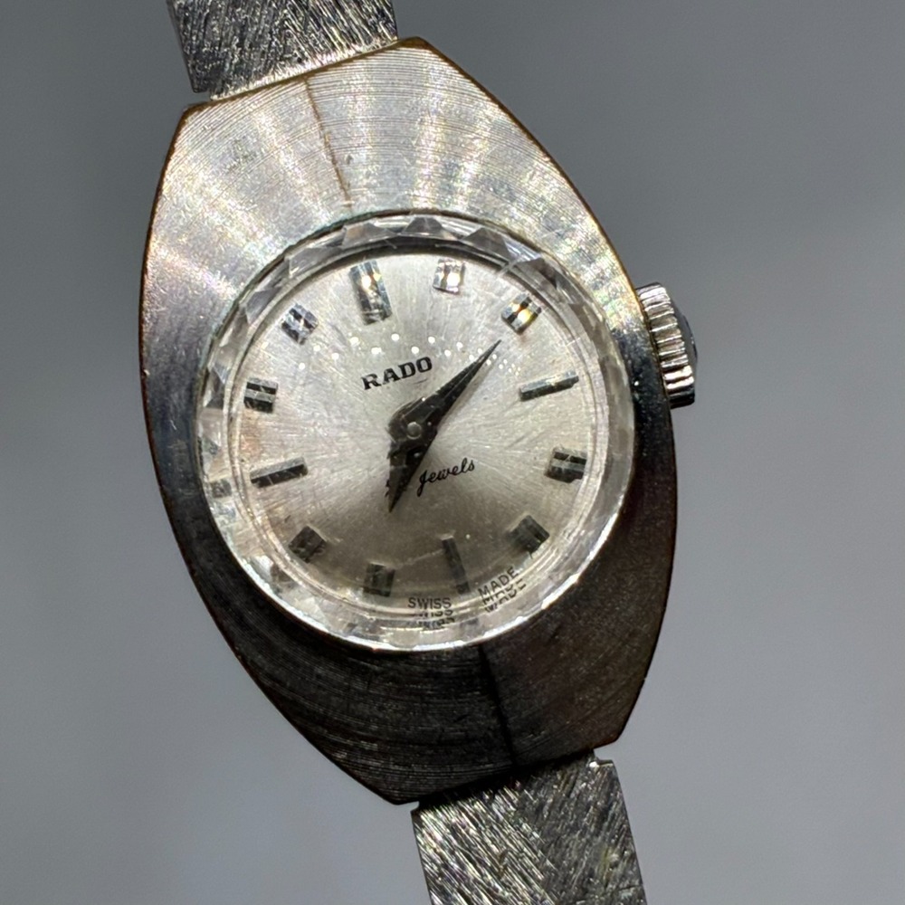 Vintage Rado Durance Ladies Manual Wind Watch Silver Dial 19mm-WORKING!